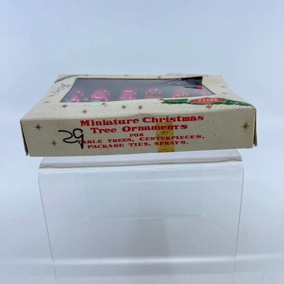 vintage miniature 15mm glass ornaments set of 24 red and blue In original box - Picture 7 of 7